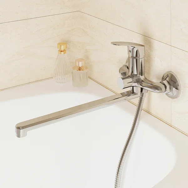 Фото товара на маркетплейсе wildberries Смеситель для ванны с длинным изливом