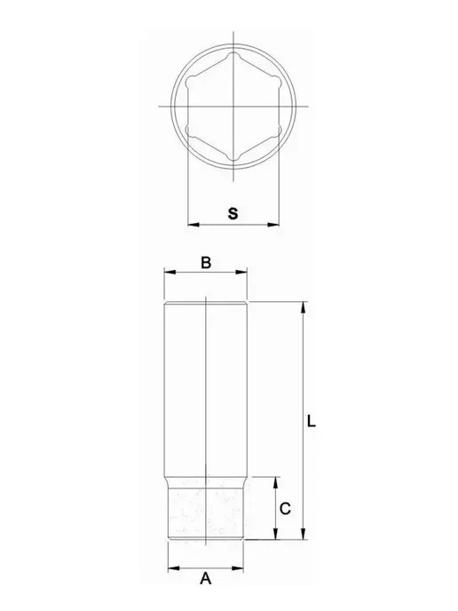 JTC Головка торцевая 6-гранная 1 4 х 13мм. JTC-22513, 4x13 мм, фото 3