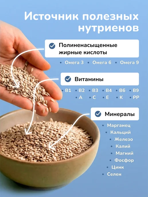По полям по лугам Каша льняная с голубикой 200 гр. быстрого приготовления, 200 г, фото 6