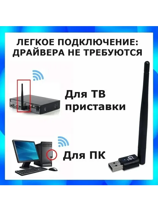 WiFi адаптер DVB-T2 спутниковых ресиверов 5 dBi, вариант, фото 7