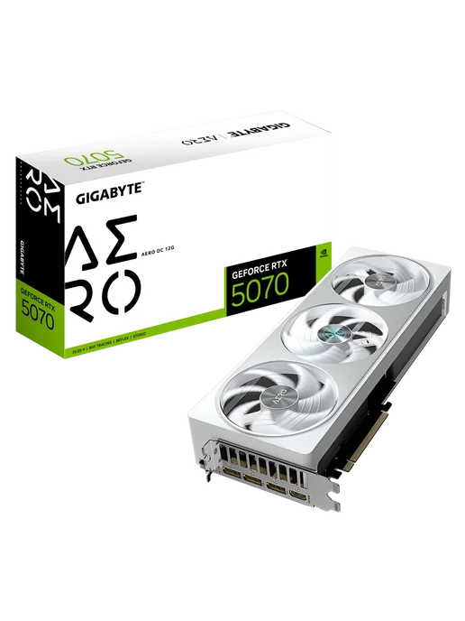Gigabyte Видеокарта RTX 5070 AERO OC 12 ГБ (GV-N5070AERO OC-12GD), 12 ГБ, фото 2