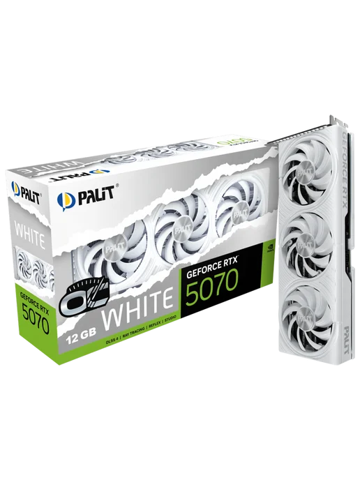 Palit Видеокарта RTX 5070 White OC 12 ГБ (NE75070U19K9-GB2050W), 12 ГБ, 2050 Вт, фото 2