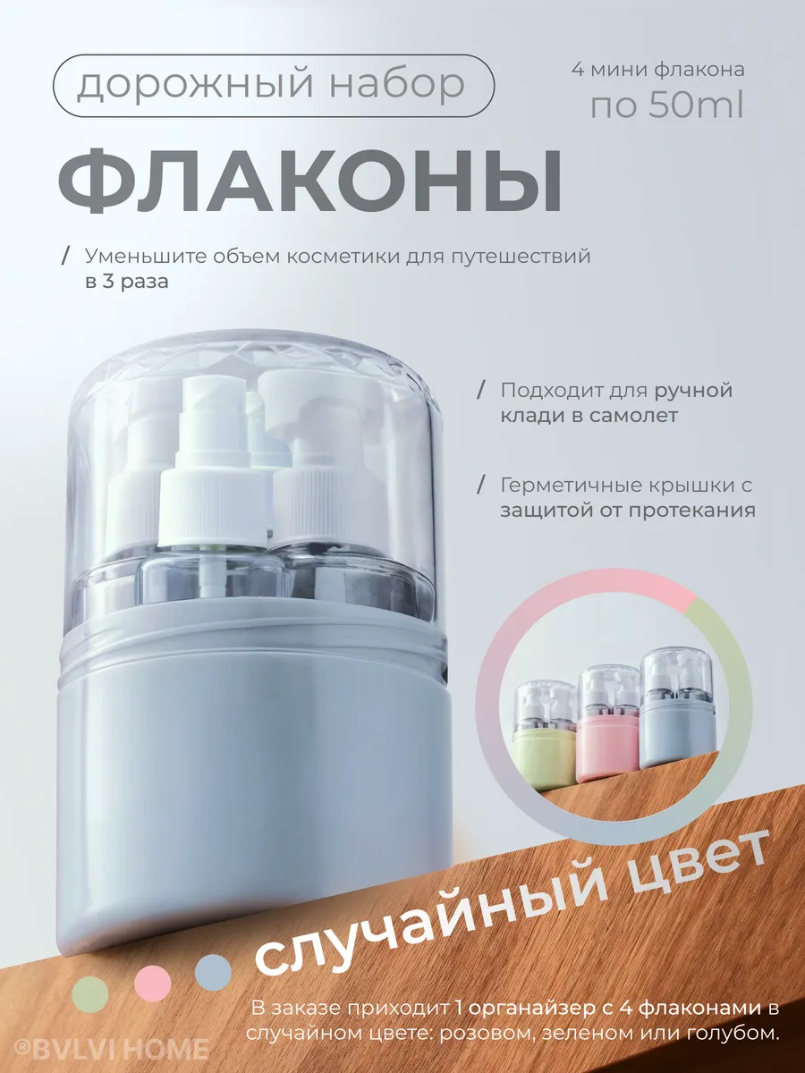 Дорожный набор мини флаконов для косметики