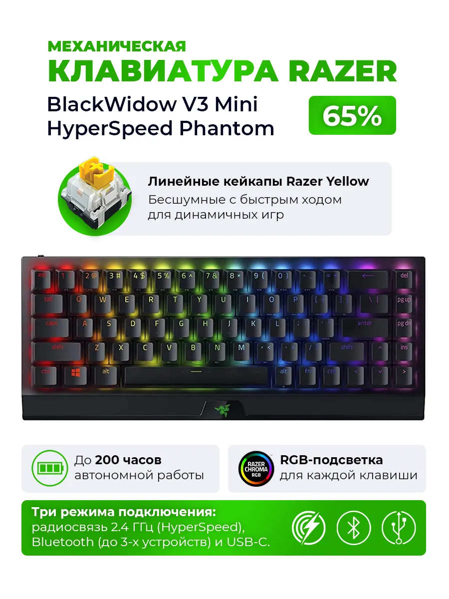Razer Игровая клавиатура BlackWidow V3 Mini HyperSpeed