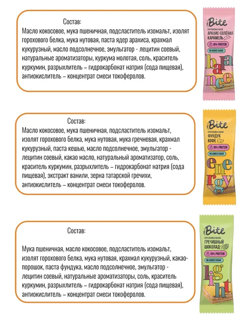 FITO-BAR Вафли протеиновые без сахара, "Bite" 3 шт х 35 г, 3 шт, 35 г, фото 4