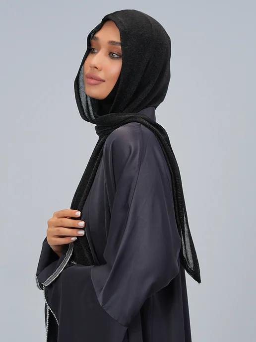 GIGISTORE Готовый Хиджаб капюшон сеточку тонкий мусульманский, черный, фото 2