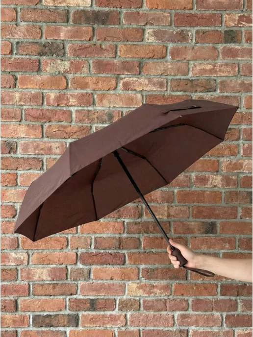 Gerain Umbrella Зонт автомат антиветер складной, коричневый, фото 2