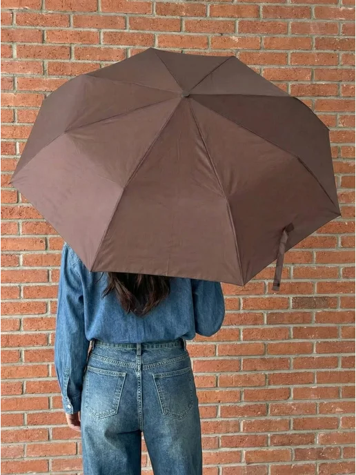 Gerain Umbrella Зонт автомат антиветер складной, коричневый, фото 3