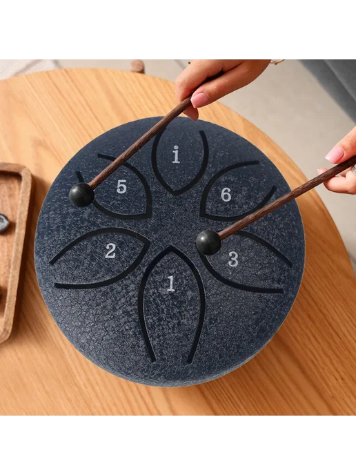 3 дюйма 6 нот Steel Tongue Drum Handpan перкуссия туч DARK B, вариант, фото 4
