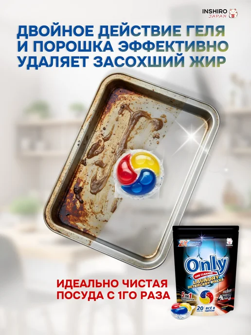 INSHIRO Капсулы для посудомоечной машины 5 в 1 40 шт, 40 шт, фото 4