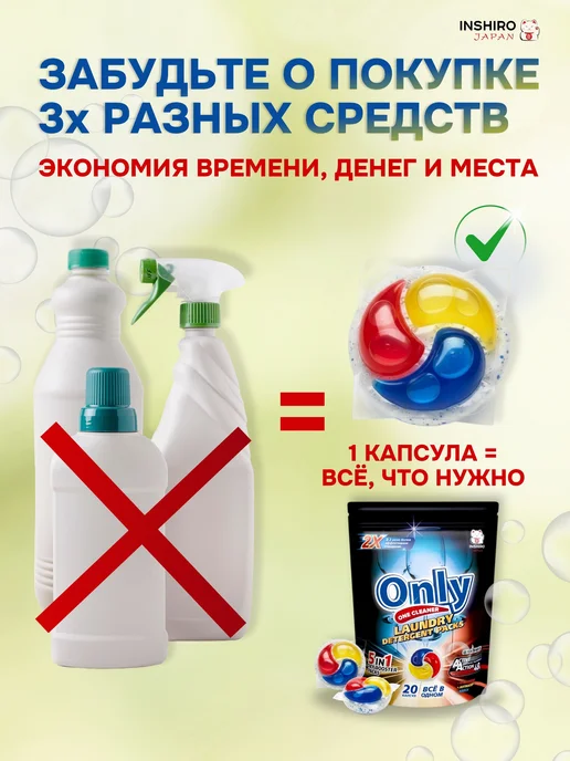 INSHIRO Капсулы для посудомоечной машины 5 в 1 40 шт, 40 шт, фото 5