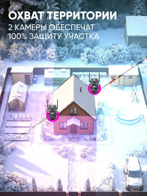 GALATRONICS Камера видеонаблюдения уличная wi-fi Ultra HD 3+3Мп, вариант, фото 8