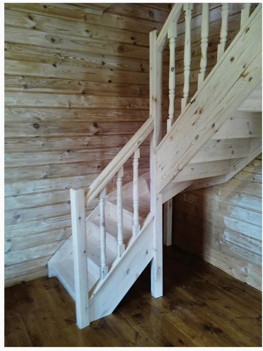 StairShop Лестница деревянная межэтажная проем 770х2447 мм (правая), 1000x2800, фото 8