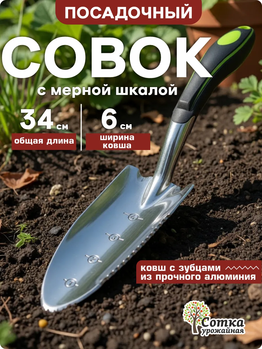 Лопатка садовая металлическая прочная узкая
