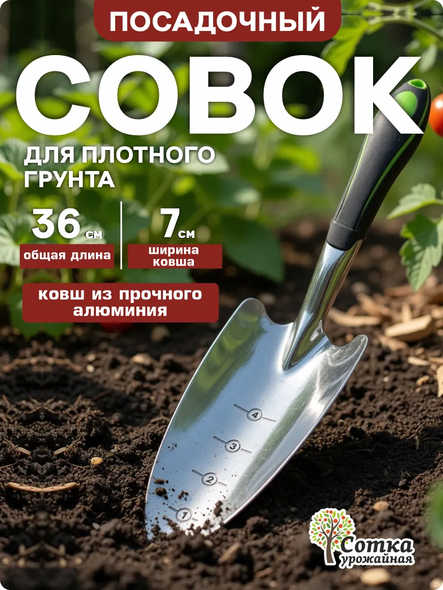 Совок садовый посадочный металлический прочный