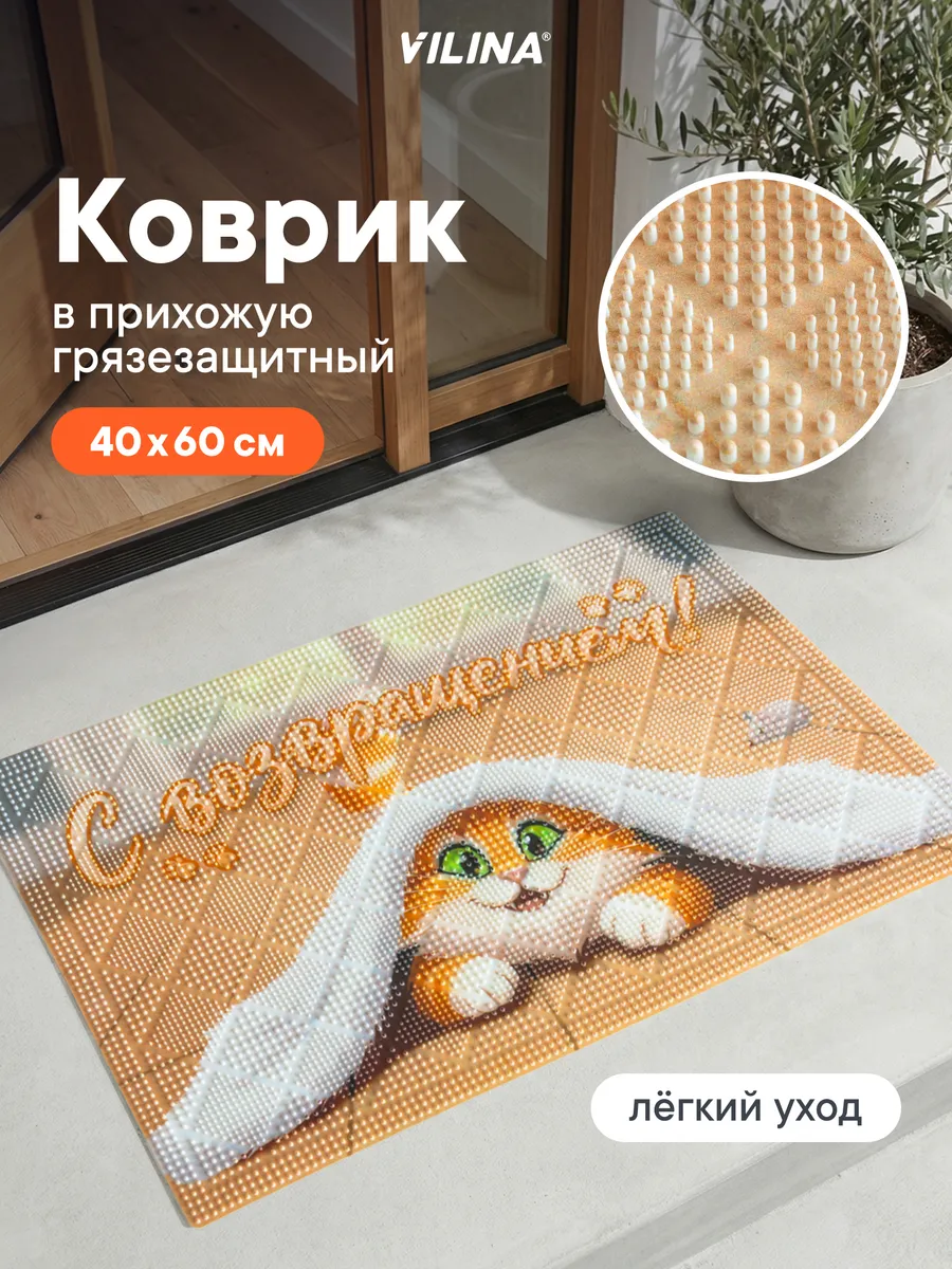 Коврик в прихожую придверный 40х60 см