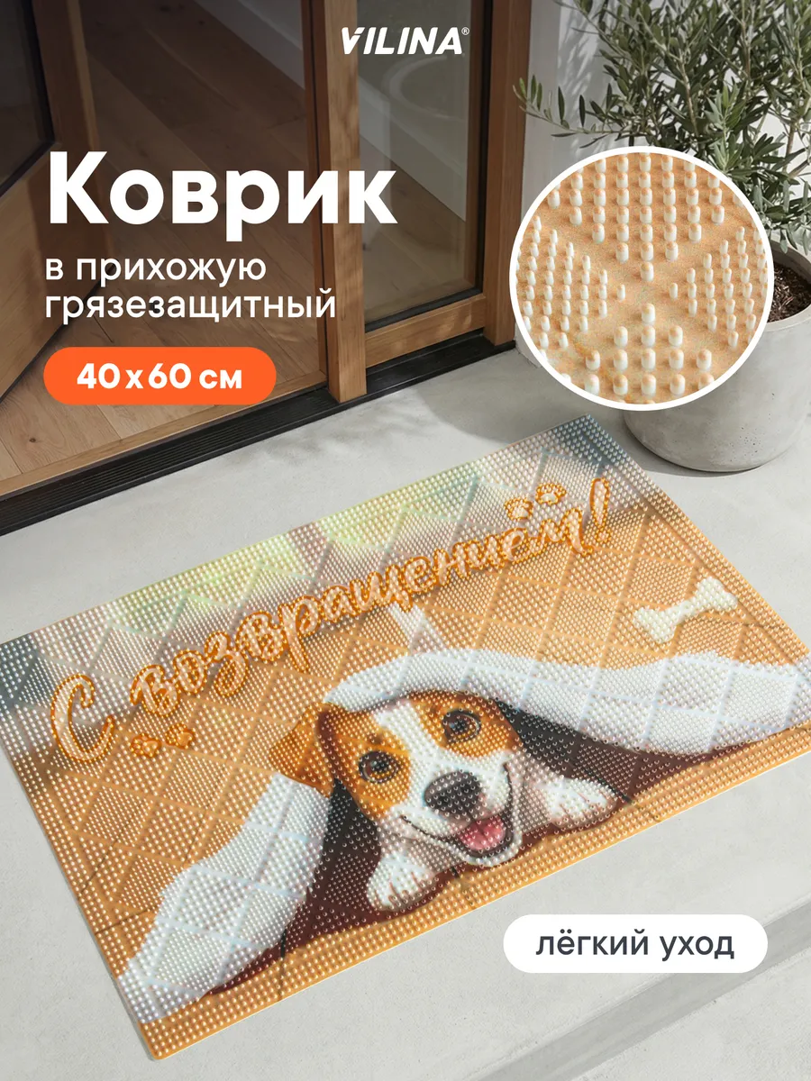 Коврик в прихожую придверный 40х60 см