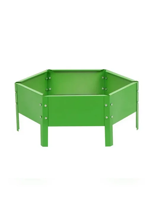 Greengo Клумба оцинкованная жёлтая 50х15 см для сада, зеленый, фото 5