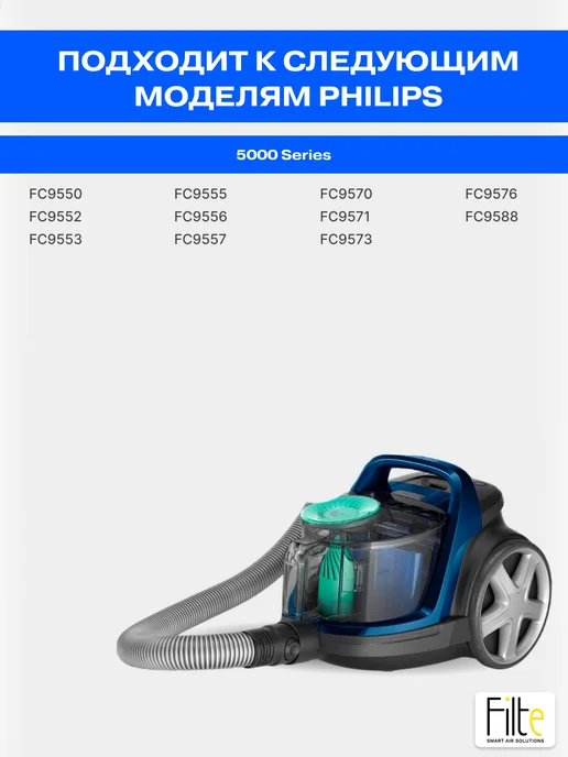 MAXX Фильтр для пылесоса Philips 5000 Series комплект, белый, фото 2