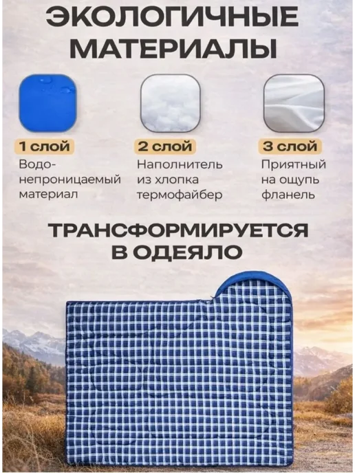 ArmStore-lux Туристический спальный мешок, голубой, фото 3