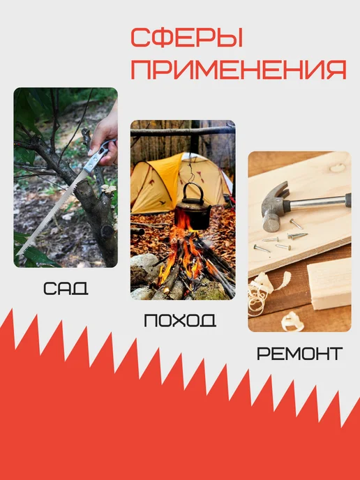 Мини-пила ручная по дереву ножовка садовая 2 шт, 2 шт, фото 6