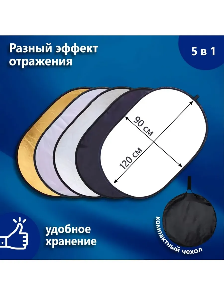 Отражатель для фото 5 в 1 90х120 см