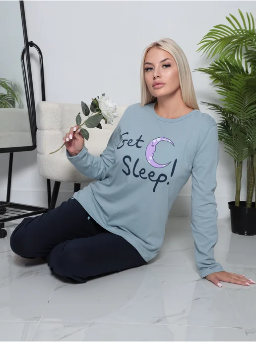 Женская пижама со штанами больших размеров костюм домашний