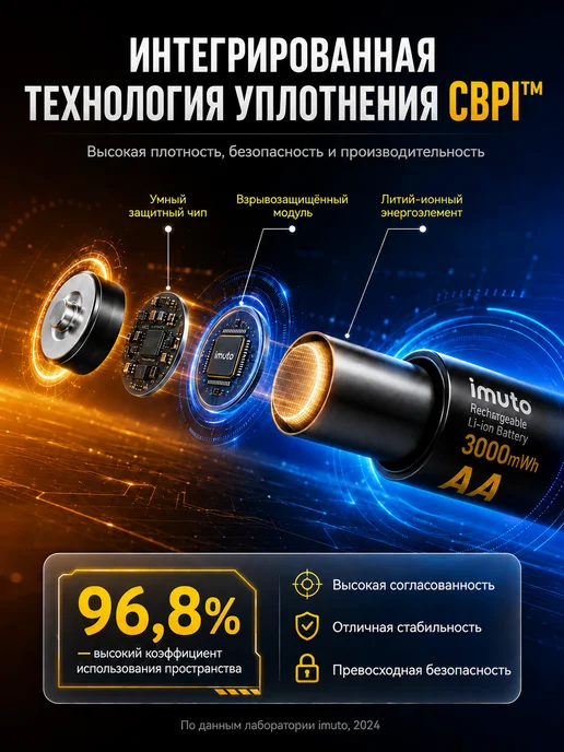 Imuto AA 3000 mWh 4шт + AAA 1300 mWh 4шт + ЗУ комплект, 4 шт, 4 шт, фото 6