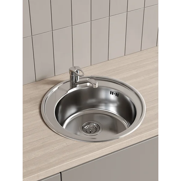 Фото товара на маркетплейсе wildberries Кухонная мойка круглая