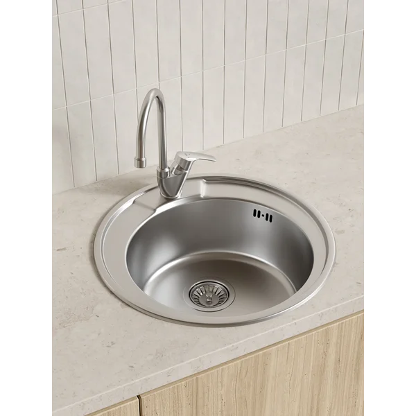 Фото товара на маркетплейсе wildberries Кухонная мойка круглая