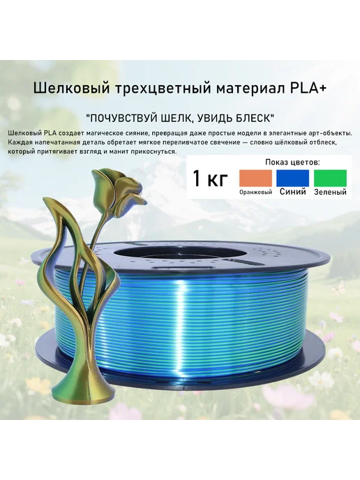 Sprouture Lab PLA+ Silk трехцветный комбинация 5кг 1.75mm, 5 кг, фото 2