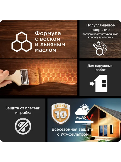 Pinotex Антисептик Ultra декоративный для дерева палисандр 0,9л, 900 мл, фото 2