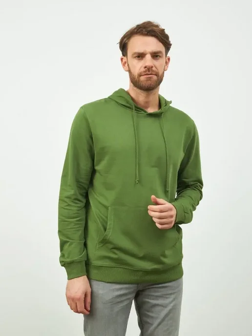 Cotton Wear Худи оверсайз с капюшоном, зеленый, фото 3