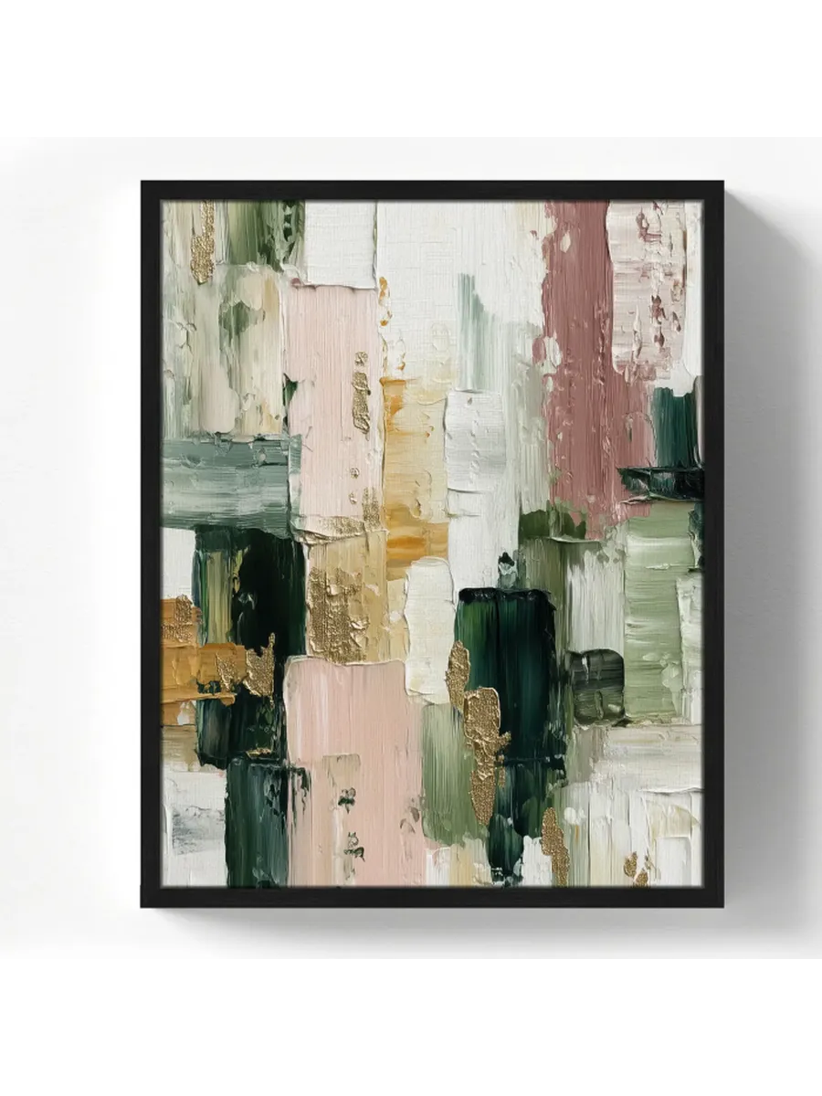 Картина в раме Зеленая абстракция 40x50 см