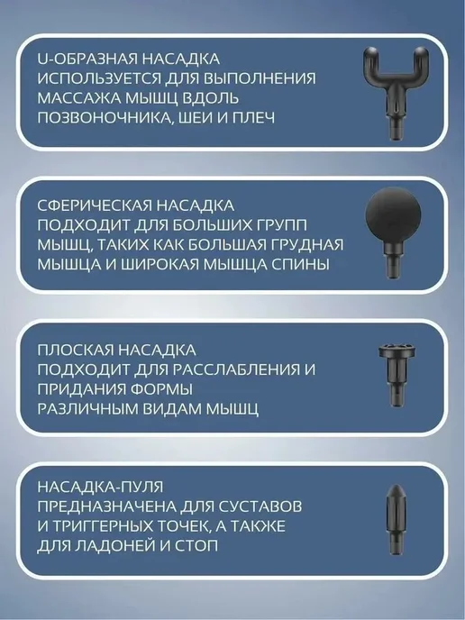 Нет бренда Перкуссионный фитнес-массажер, черный, фото 3