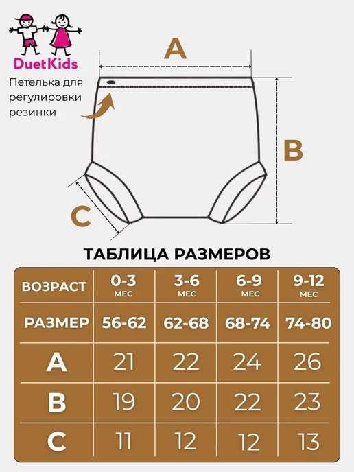 DuetKids Трусики для новорожденных младенцев малышей, белый, фото 4