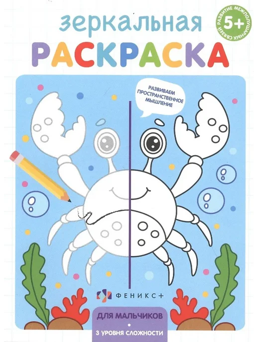 Феникс+ Зеркальная раскраска. Для мальчиков, вариант