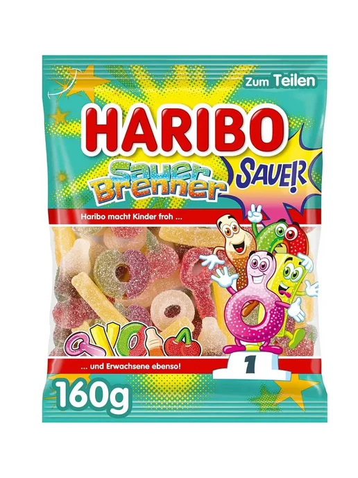 Haribo Жевательный мармелад Sauerbrenner Кислый Набор, 160 г, 160 г