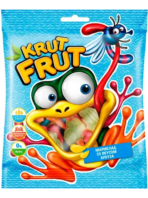 KDV Жевательный мармелад KRUTFRUT Лягушки 100г*4уп, 100 г, фото 3