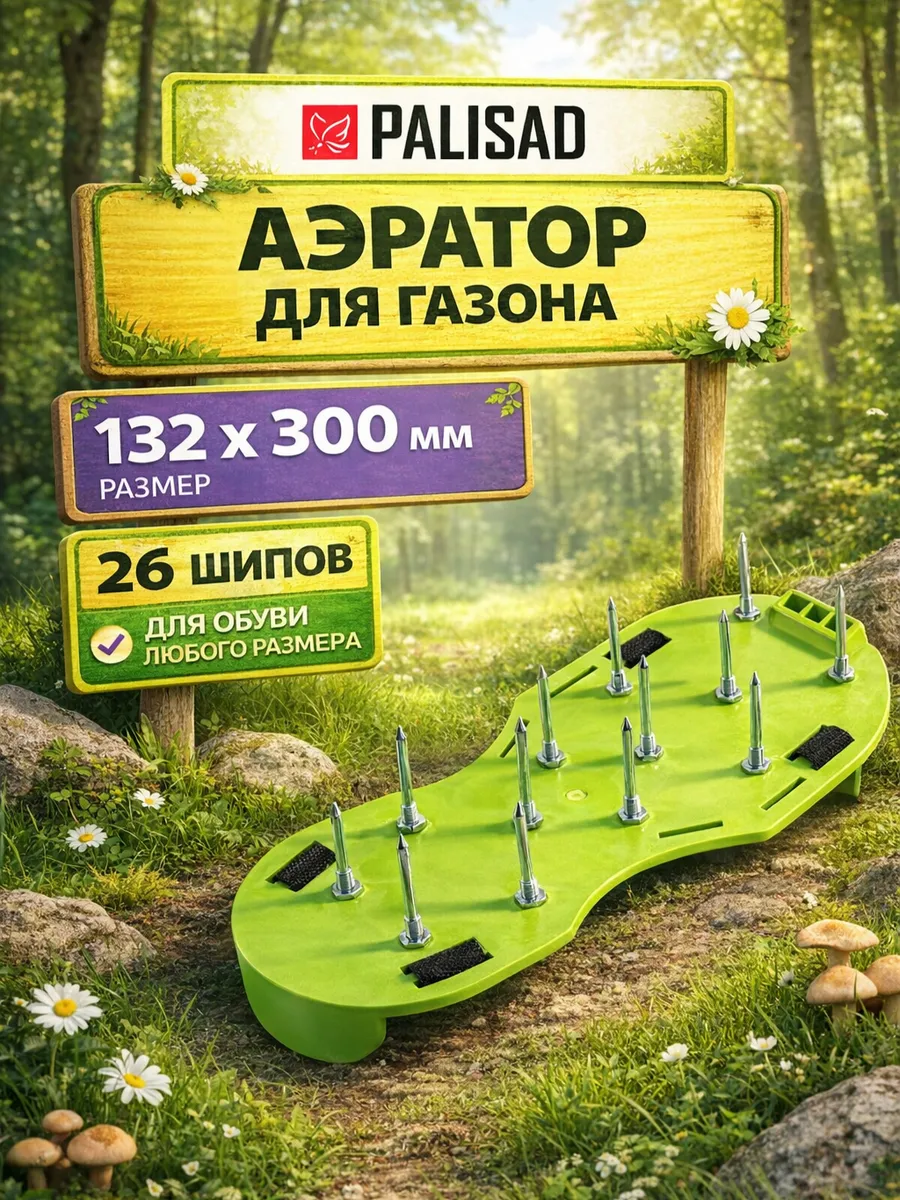 Аэратор для газона (скарификатор), 132х300 мм, 64498
