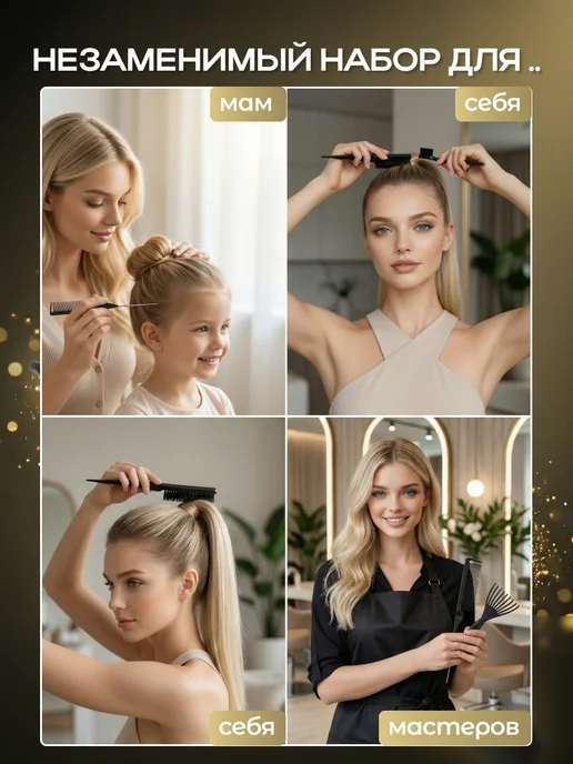 Hygge&Beauty Щетка для укладки зализа для начеса гладких причесок и пробо…, черный, фото 6