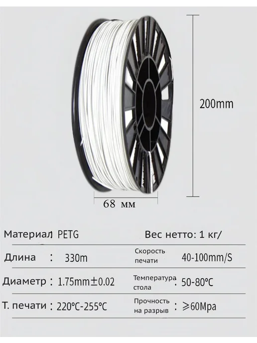 Фаэтро PETG пластик для 3D принтера, филамент золотой, 1 кг, 1 кг, фото 5