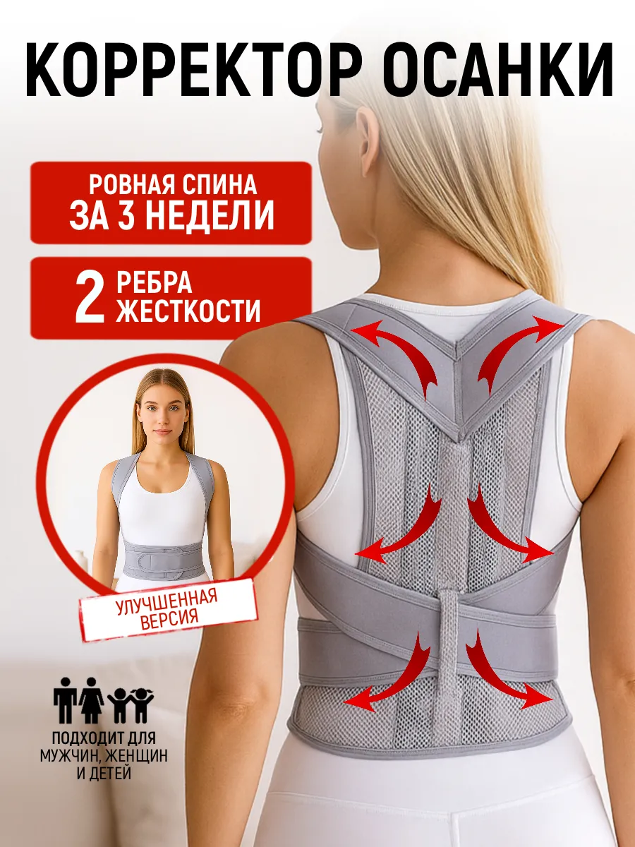 Корсет для спины ортопедический корректор осанки под одежду