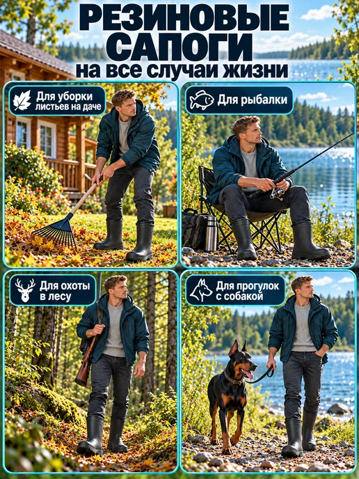 STEPWEEK Сапоги резиновые с утепленным вкладышем, черный, фото 8