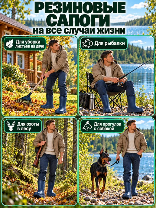 STEPWEEK Сапоги резиновые с утепленным вкладышем, синий, фото 8