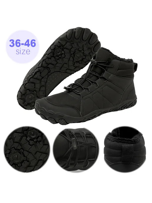 Зимние полуботинки barefoot для мужчин и женщин, антискольже, черный, фото 3