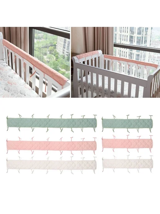 Бортик для кроватки креп-хлопок розовый 15*60 см, 15x120 см, фото 7