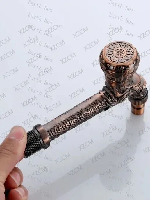Кран для бани латунный 1 2 "Бронза", 101мм, красный, фото 4