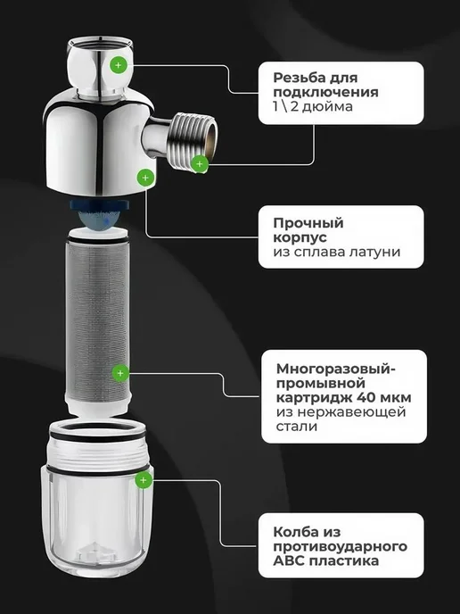 Фильтр для душа промывочный 1 шт, 1 шт, фото 4