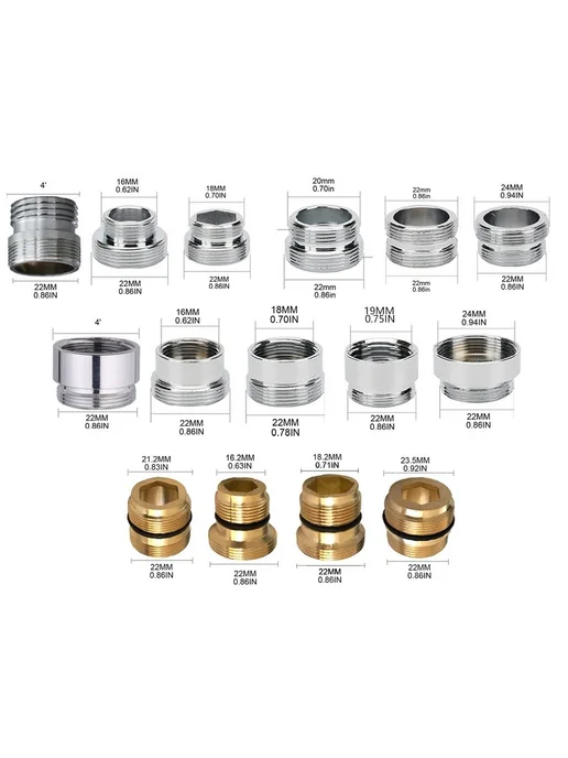Адаптеры для аэратора крана 18x1 на 22 5шт, 18x1, 5 шт, фото 7